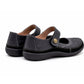 Womens Wide Fit Mary Janes Genuine Leather Nurse Office Wide EEE Fit Touch Fasten Ladies Casual Loafers Shoes