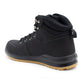 Mens Genuine Nubuck Leather Black Safety Boots Steel Toe Padded Ankle Collar Work Boots