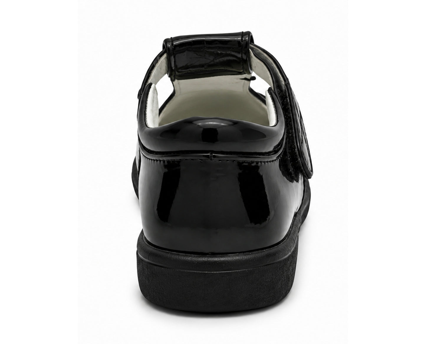 Girls Mary Jane School Shoes Black T-Bar Touch Fasten Adjustable Back To School Uniform Shoe