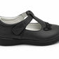 Girls Mary Jane School Shoes Black T-Bar Touch Fasten Adjustable Back To School Uniform Shoe