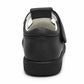 Girls Mary Jane School Shoes Black T-Bar Touch Fasten Adjustable Back To School Uniform Shoe