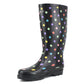 Womens Adjustable Calf Wellies Waterproof Ladies Fashion Festival Dog Walking Rain Mud Polka Dot Wellington Boots