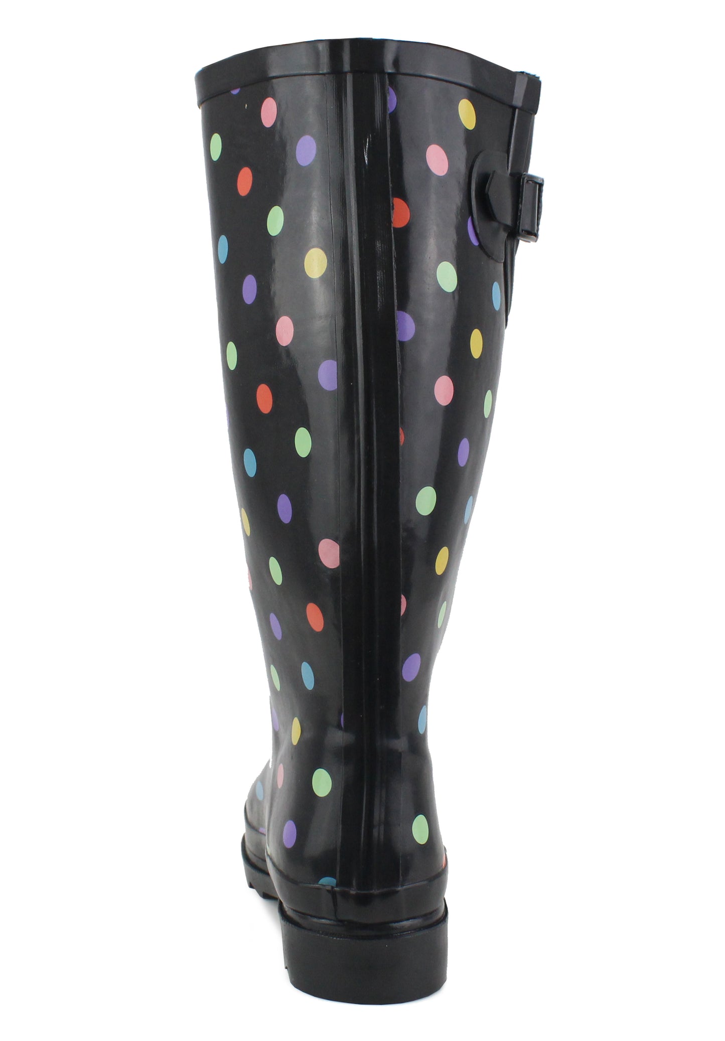 Womens Adjustable Calf Wellies Waterproof Ladies Fashion Festival Dog Walking Rain Mud Polka Dot Wellington Boots