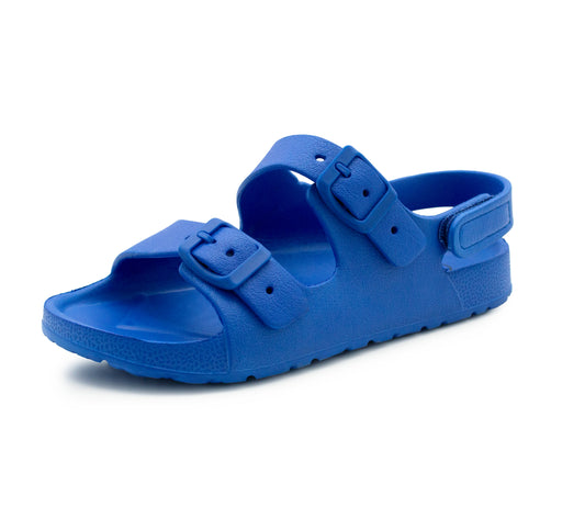 Boys EVA Sandals Youth Blue Lightweight Touch Fasten Slip On Adjustable Back Strap Beach Pool Slides Sports Sandal Flip Flop Clogs