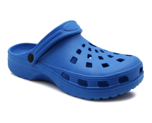 Womens Lightweight Blue EVA Clogs Slip On Breathable Adjustable Strap Garden Beach Hospital Nurse Kitchen Water Shoes Sandals