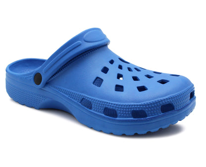 Mens Lightweight Blue EVA Clogs Breathable Slip On Garden Beach Hospital Nurse Kitchen Water Shoes Mules Sandals