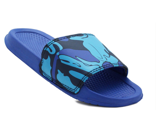 CADET Boys Youth Kids Lightweight Camo Sliders Sandals in Blue