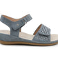 Womens Slingback Sandals Blue Twin Touch Fastening Ladies Low Wedge Heel Open Toe Fashion Summer Sandals