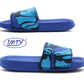 CADET Boys Youth Kids Lightweight Camo Sliders Sandals in Blue