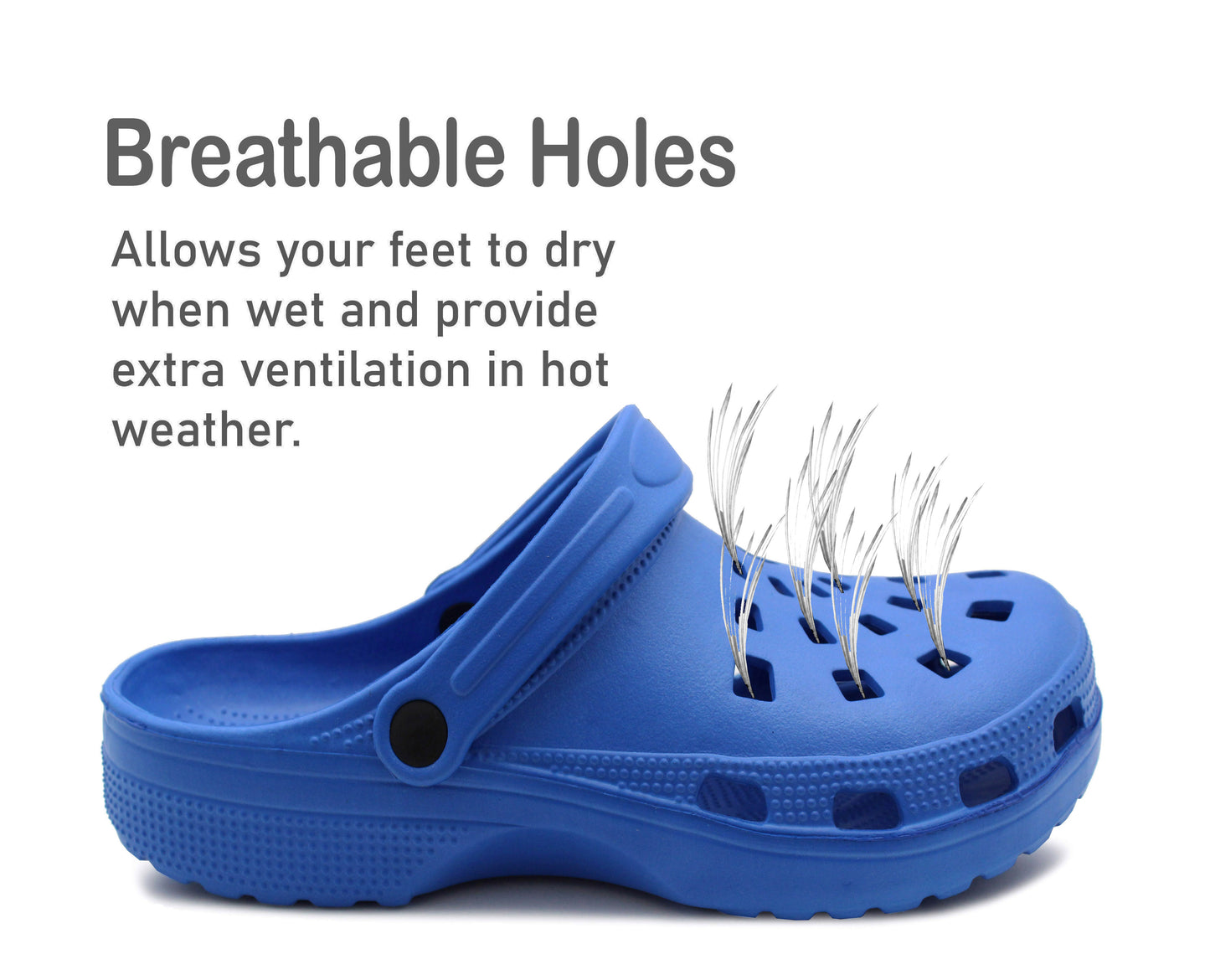 Kids Unisex Navy Clogs Lightweight EVA Breathable Unisex Boys Girls Slip On Adjustable Garden Beach Pool Slides Sandals