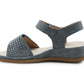 Womens Slingback Sandals Blue Twin Touch Fastening Ladies Low Wedge Heel Open Toe Fashion Summer Sandals