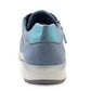 Womens Lace Up Trainers with Side Zip Fastening Ladies Fashion Sneaker Blue Metallic Casual Sports Shoes