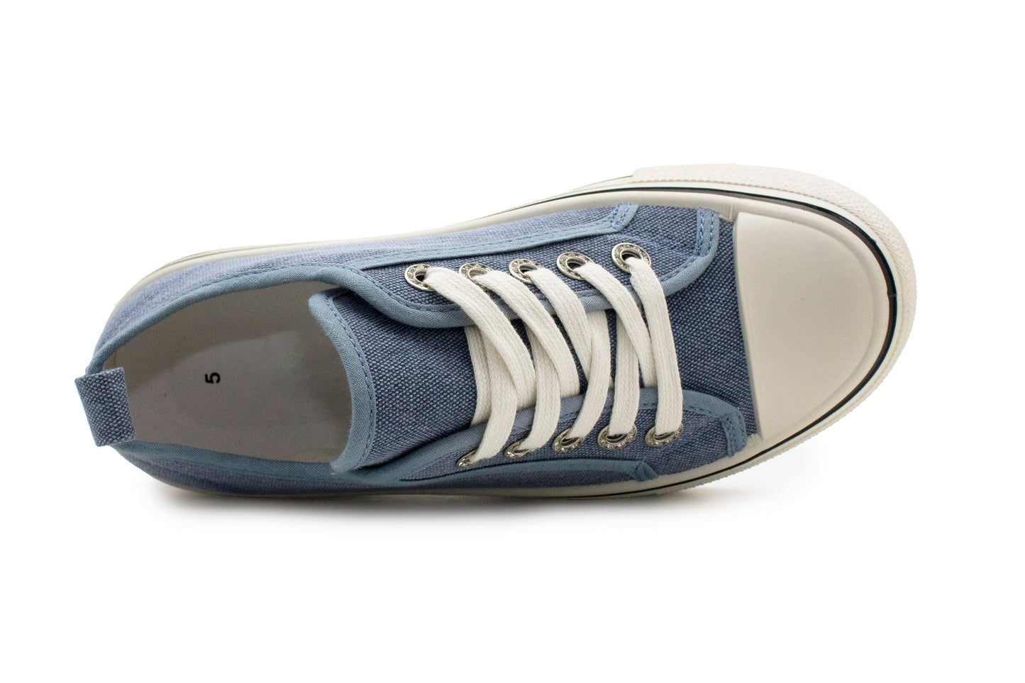 Womens Platform Canvas Trainers Denim Blue Lace Up Chunky Sole Baseball Sneakers Ladies Flat Low Top Fashion Trainer Pumps