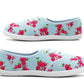 Womens Blue Floral Canvas Lace Up Plimsolls Flat Pumps Casual Loafer Trainers