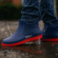 Mens Ankle Wellies Boots Blue Red Short Slip On Waterproof Garden Chelsea Rain Boot Snow Farm Gardening Outdoor Festival Wellingtons