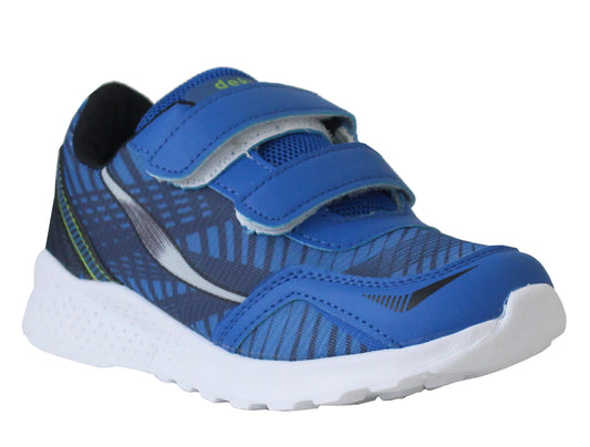 Boys Kids Youth DEK Super Lightweight Twin Touch Fasten Strap Sports Running Trainers Blue