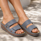 Womens Wedge Sandals Slip On Touch Fasten Backless Fashion Slides Ladies Lightweight Summer Beach Casual Shoes