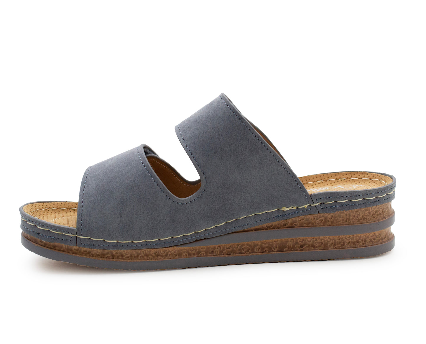 Womens Wedge Sandals Slip On Touch Fasten Backless Fashion Slides Ladies Lightweight Summer Beach Casual Shoes