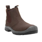 Mens Lightweight Brown Leather Safety Steel Toe Slip On Twin Gusset Work Dealer Boots Shoes