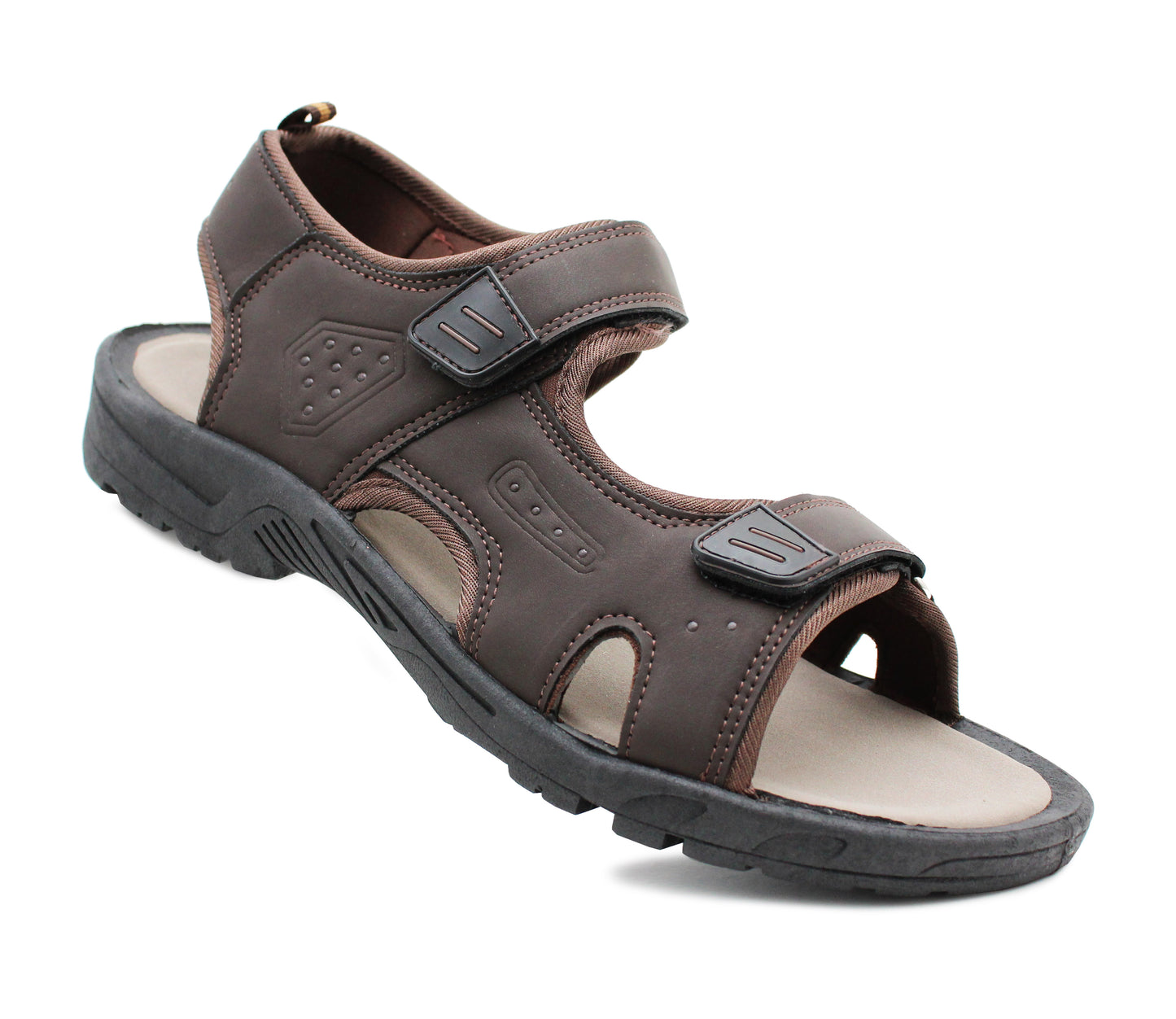 DANIEL Mens Triple Touch Fasten Sports Hiking Sandals in Brown