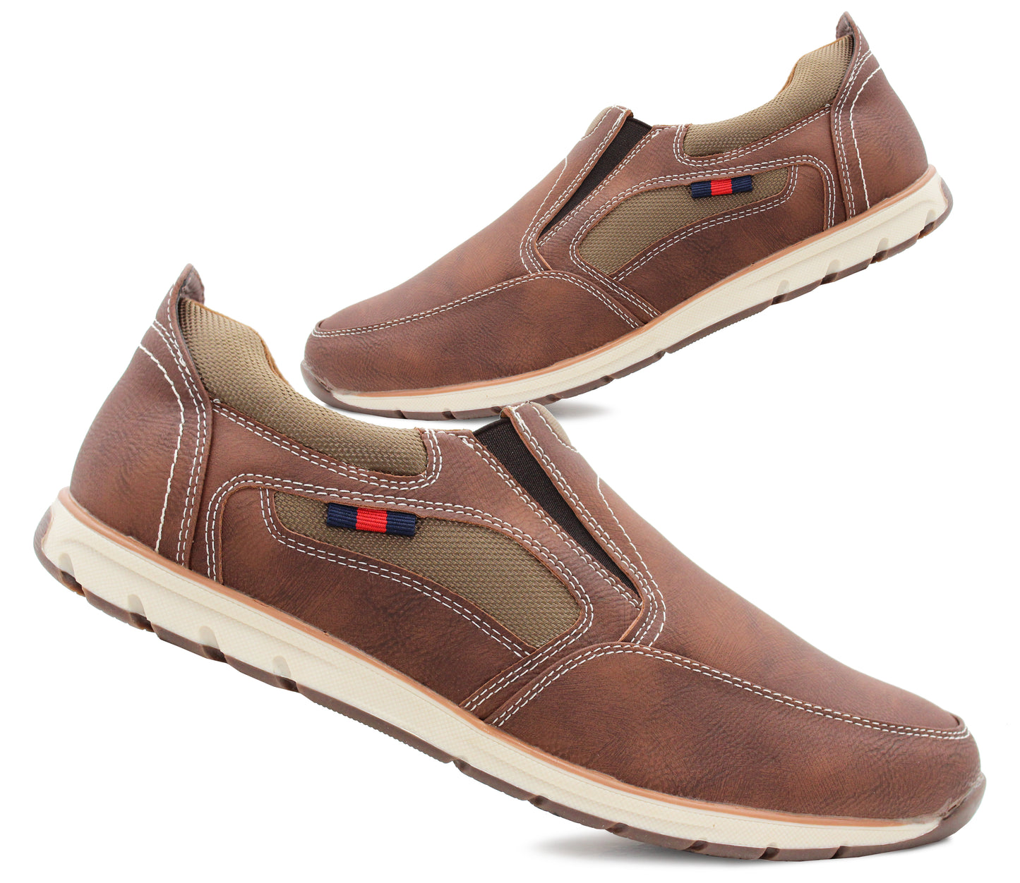 KENNY Mens Casual Slip On Driving Loafers in Tan