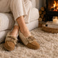 Womens Memory Foam Moccasin Slippers Faux Fur Trim Warm Slip On Ladies Winter House Shoes
