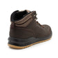Mens Genuine Nubuck Leather Brown Safety Boots Steel Toe Padded Ankle Collar Work Boots