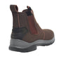 Mens Lightweight Brown Leather Safety Steel Toe Slip On Twin Gusset Work Dealer Boots Shoes