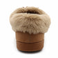 Womens Memory Foam Moccasin Slippers Faux Fur Trim Warm Slip On Ladies Winter House Shoes