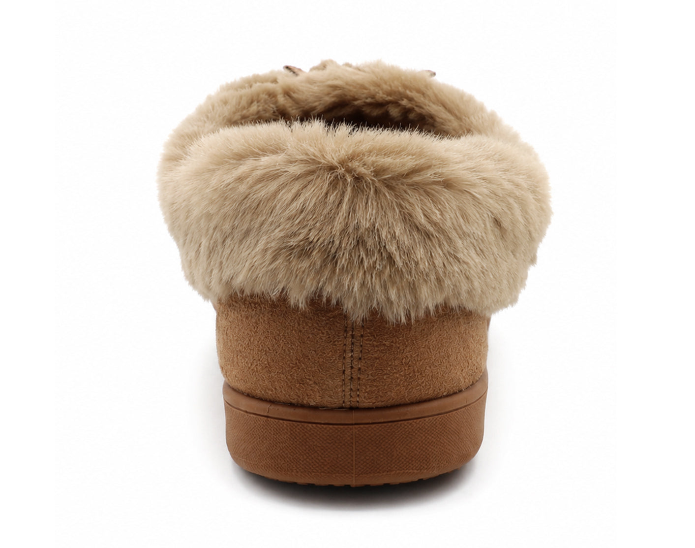 Womens Memory Foam Moccasin Slippers Faux Fur Trim Warm Slip On Ladies Winter House Shoes