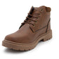 Mens Ankle Boots Faux Leather Smart Casual Lace Up Fashion Combat Boots in Brown