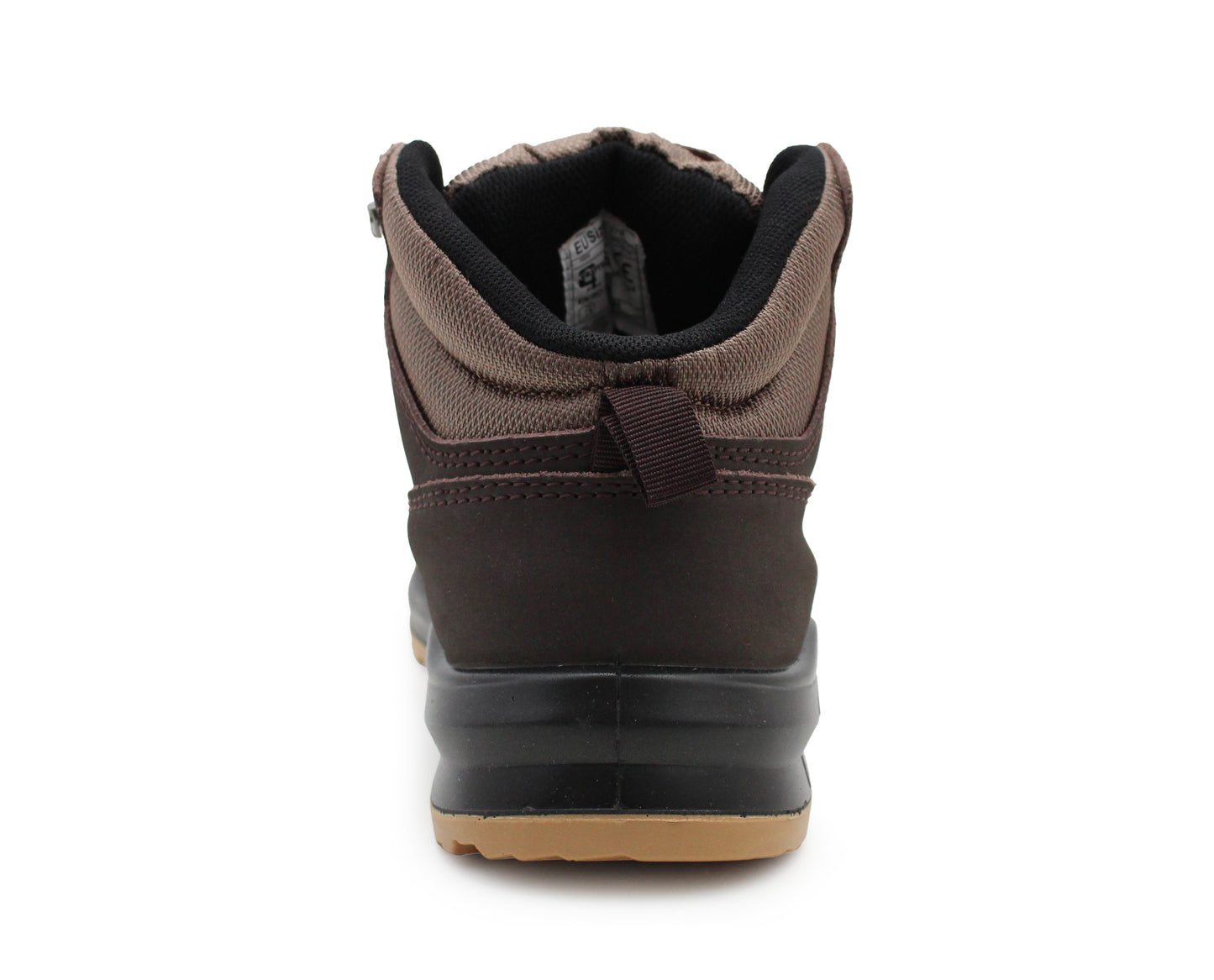 Mens Genuine Nubuck Leather Brown Safety Boots Steel Toe Padded Ankle Collar Work Boots