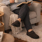 Mens Slippers Check Faux Fur Lined Thermal Wide Open Touch Fasten Straps House Shoes Brown