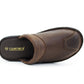 Mens Brown Leather Backless Slippers Gents Slip On Fashion Clogs Indoor House Shoes
