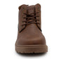 Mens Ankle Boots Faux Leather Smart Casual Lace Up Fashion Combat Boots in Brown
