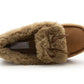 Womens Memory Foam Moccasin Slippers Faux Fur Trim Warm Slip On Ladies Winter House Shoes