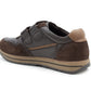 Men’s Brown Leather Trainers Shoes Casual Double Strap Touch Fastening Sneakers Smart Slip On Walking Shoes