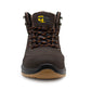 Mens Genuine Nubuck Leather Brown Safety Boots Steel Toe Padded Ankle Collar Work Boots