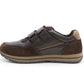 Men’s Brown Leather Trainers Shoes Casual Double Strap Touch Fastening Sneakers Smart Slip On Walking Shoes