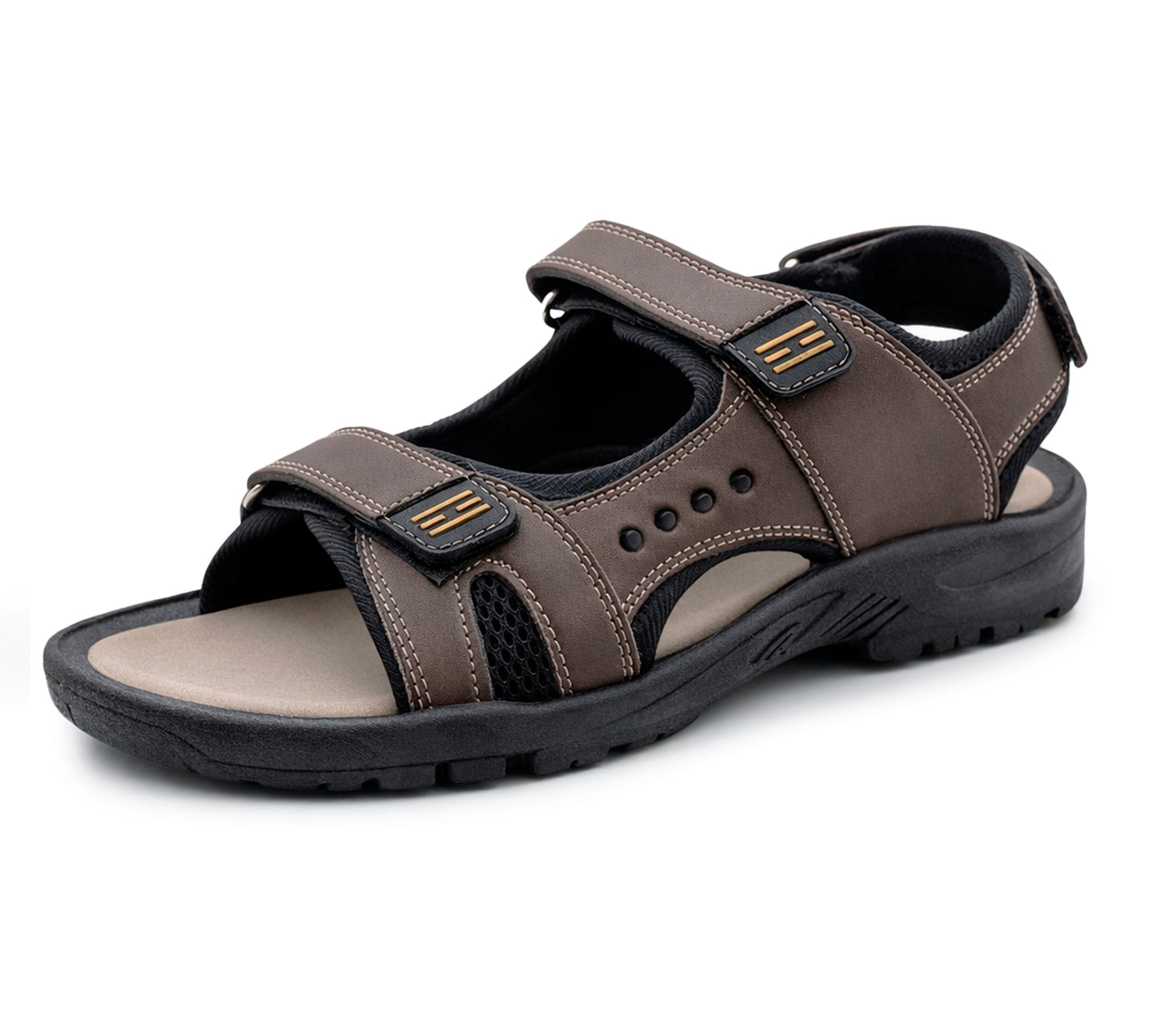 Mens Sports Sandals Hiking Triple Fasten Touch Close Straps Outdoor Trekking Beach Walking Water Summer Shoes