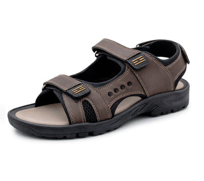 Mens Sports Sandals Hiking Triple Fasten Touch Close Straps Outdoor Trekking Beach Walking Water Summer Shoes