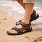 Mens Sports Sandals Hiking Triple Fasten Touch Close Straps Outdoor Trekking Beach Walking Water Summer Shoes