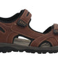 Mens Slip On Adjustable Triple Touch Fasten Hiking Trek Outdoor Sports Sandals BROWN SIZE UK 7