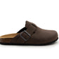Mens Faux Suede Clogs Slip On Backless Cork Sole Arch Support Casual Slippers