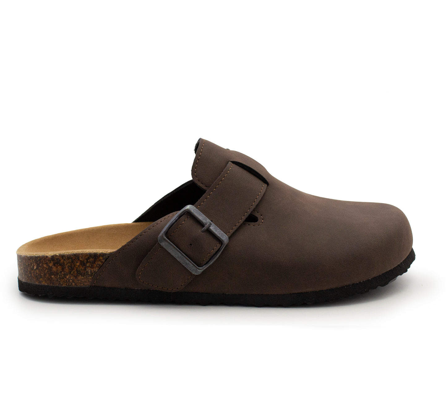 Mens Faux Suede Clogs Slip On Backless Cork Sole Arch Support Casual Slippers