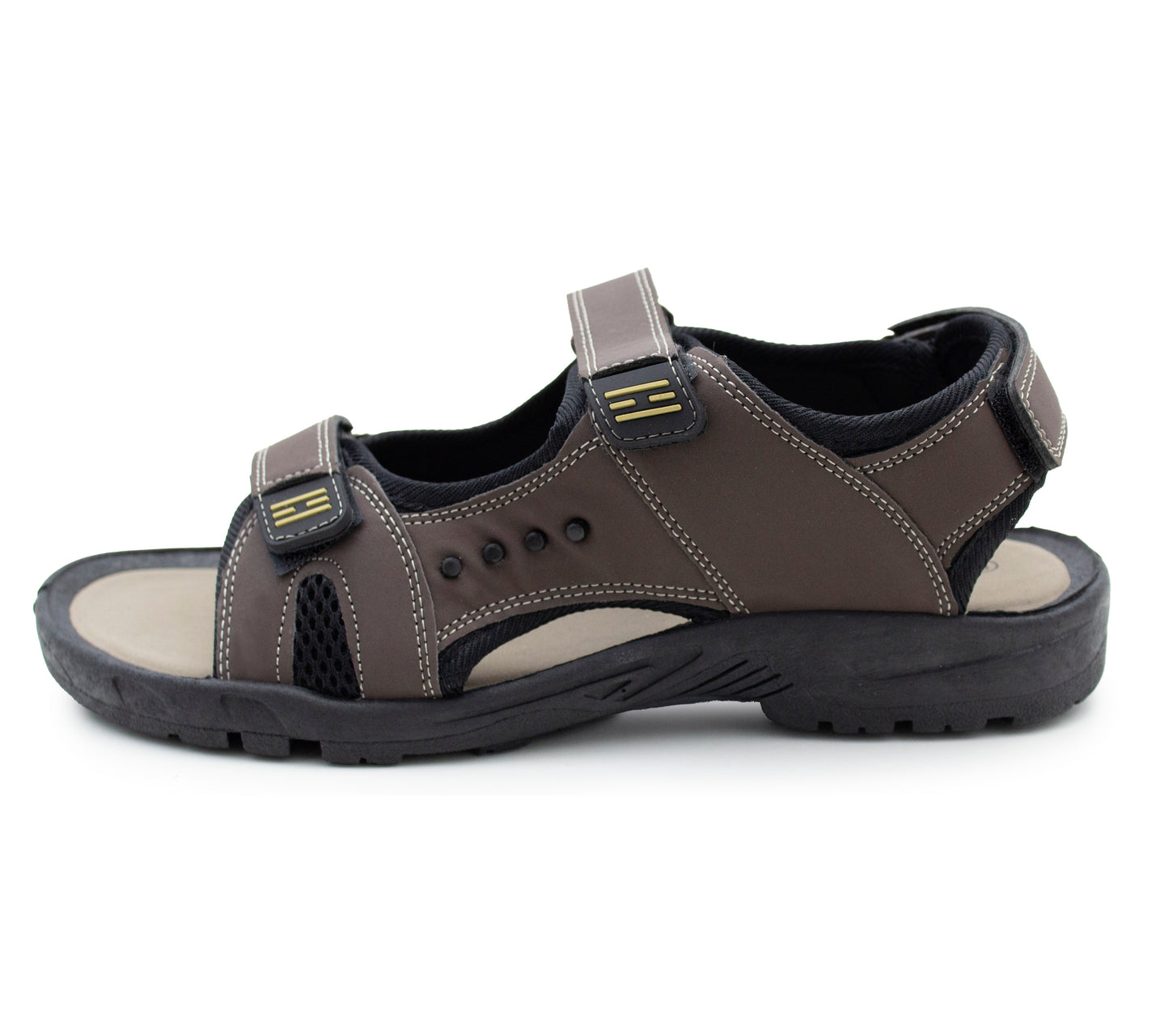 Mens Sports Sandals Hiking Triple Fasten Touch Close Straps Outdoor Trekking Beach Walking Water Summer Shoes