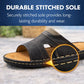 Mens Slip On Sandals Faux Leather Open Toe Sliders Flat Beach Casual Summer Slippers Comfort Sliders