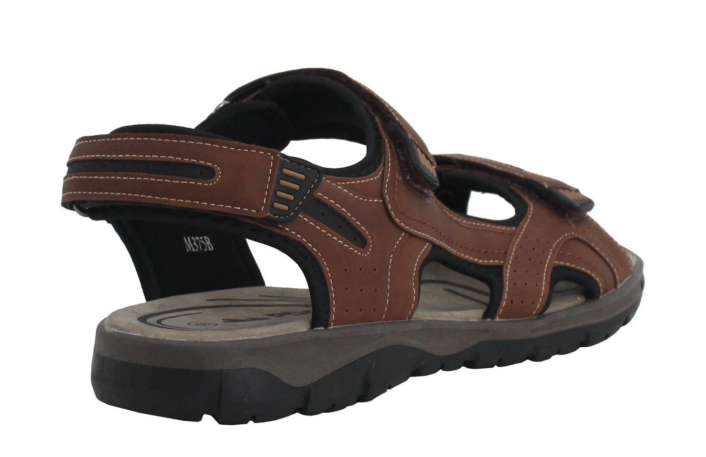 Mens Slip On Adjustable Triple Touch Fasten Hiking Trek Outdoor Sports Sandals BROWN SIZE UK 7