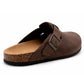 Mens Faux Suede Clogs Slip On Backless Cork Sole Arch Support Casual Slippers