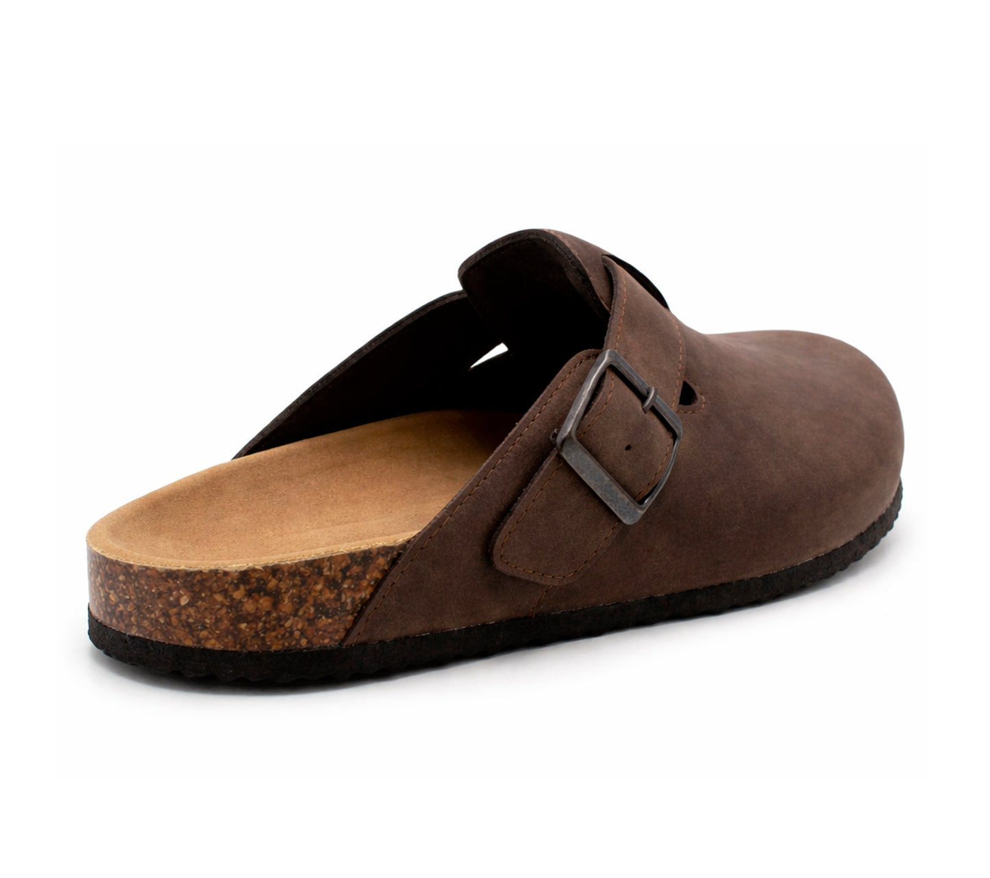 Mens Faux Suede Clogs Slip On Backless Cork Sole Arch Support Casual Slippers